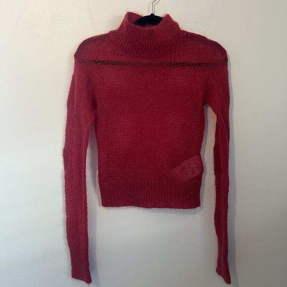 Woolrich x Danielle Cathari Women’s Mohair Wool blend Knit Top In Cherry Sz S‎ - Picture 1 of 11